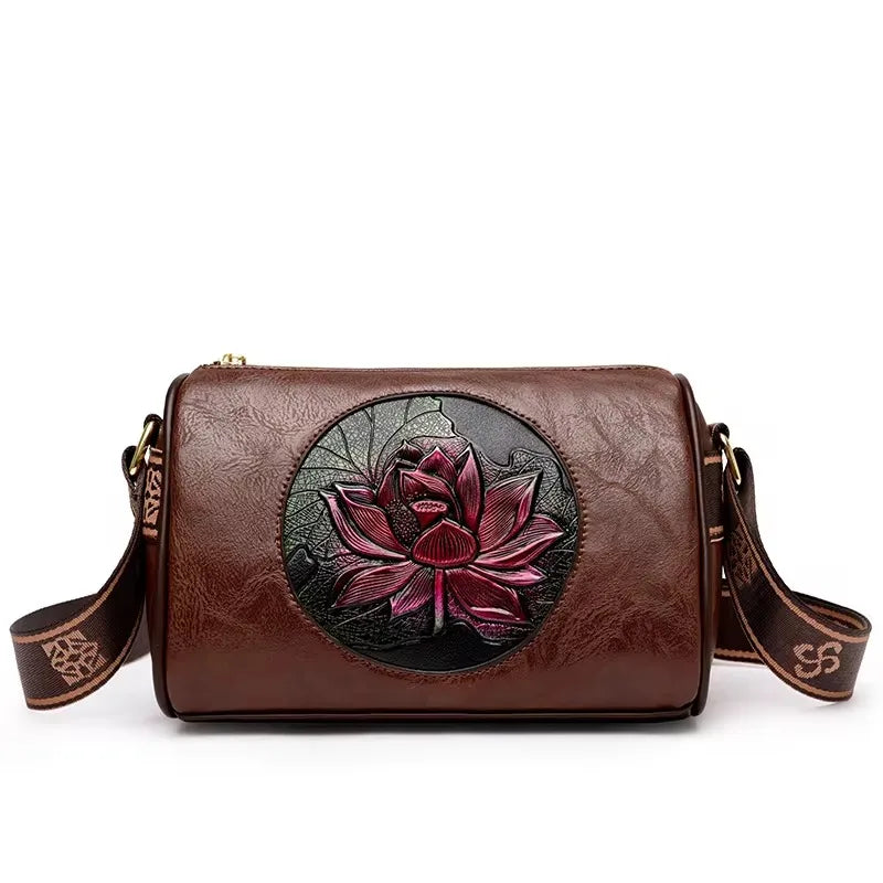 Brand Leather 3 Layers Alligator Crossbody Bag for Women Female Shoulder
