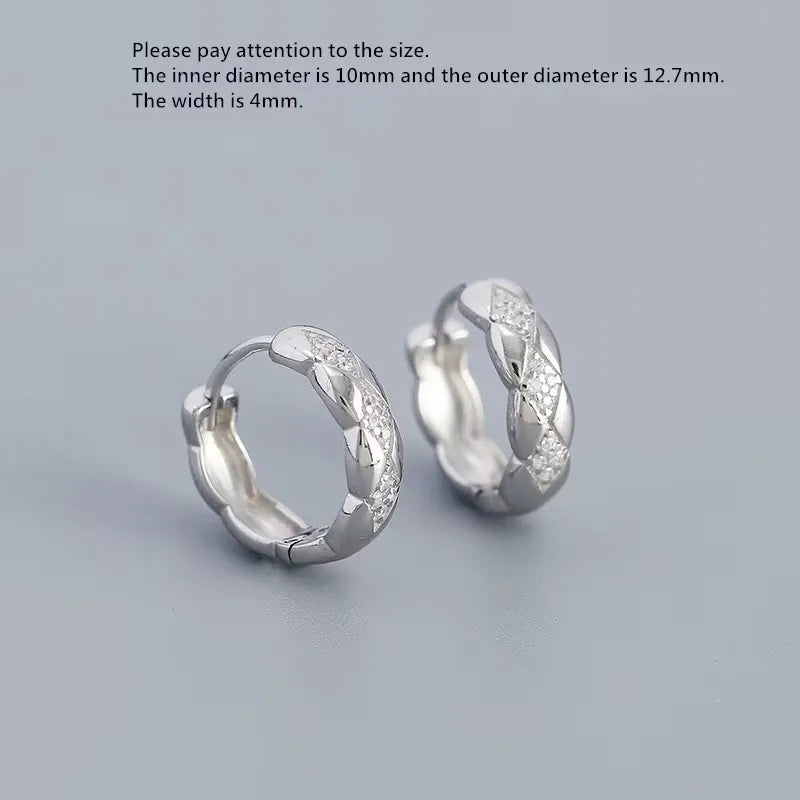 925 Sterling Silver Earring Colorful Dripping Oil Material Ear Ring Ear Buckle Rhombus Shape Trend Wild Girl Women Boy Ear Jewel