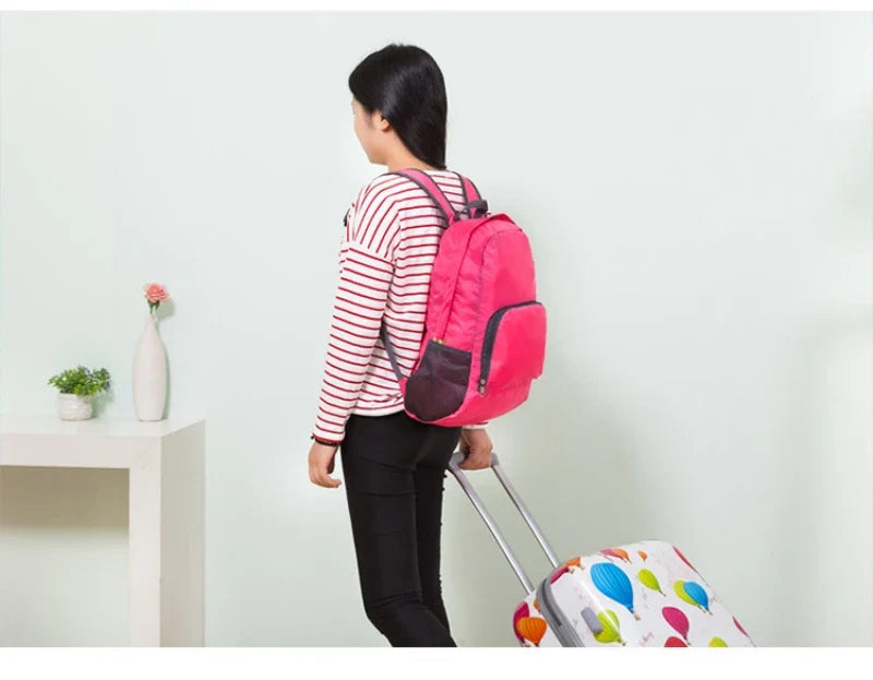 Unisex Foldable Backpack Travel Bag Lightweight Shoulder Backpacks Portable Outdoor Hiking Camping Sport Climbing Organizer Bags