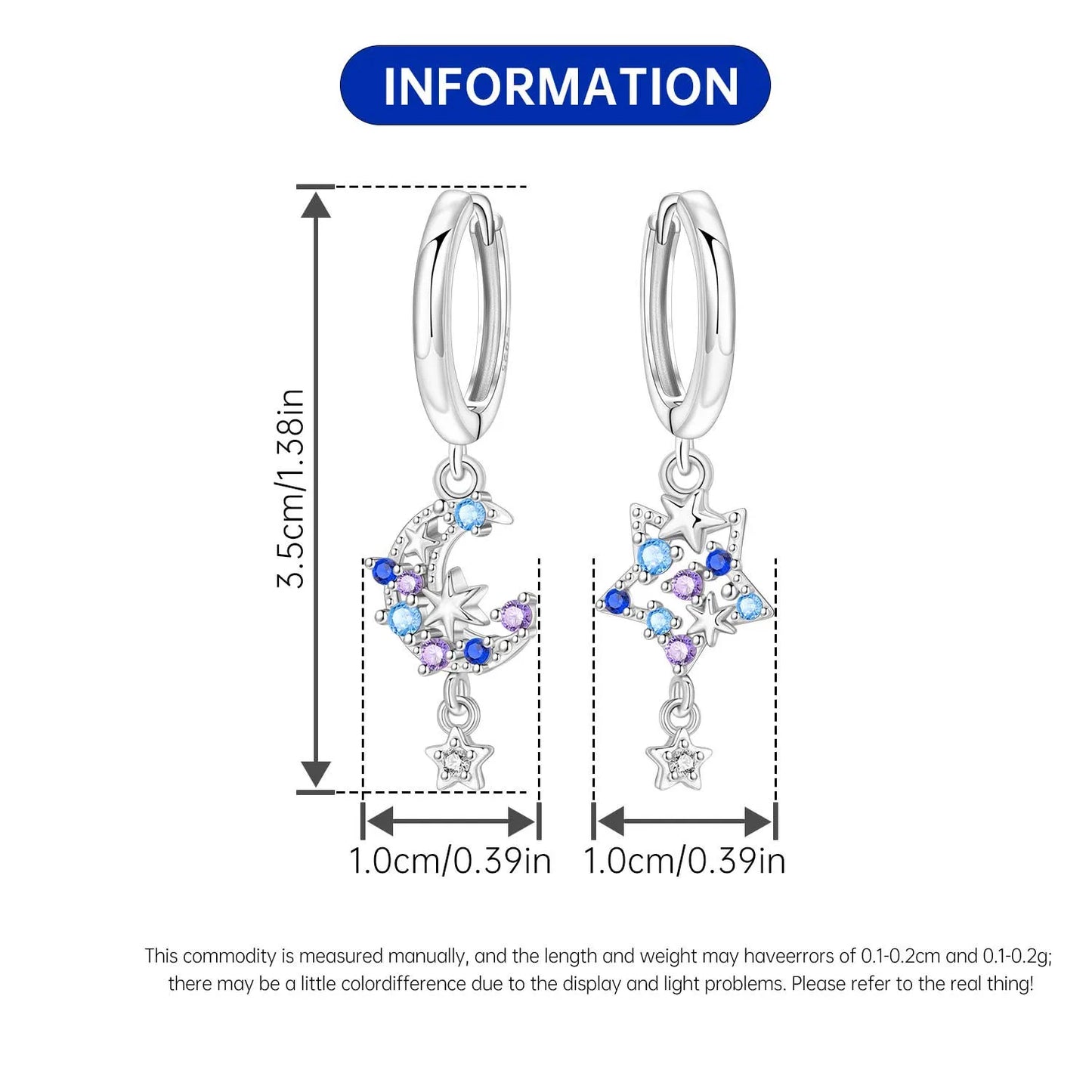 PANPOKI 925 Sterling Silver Multi Layer Starry Tassel Drop Earrings Women Earrings Charm Trend Versatile Party Jewelry Gifts