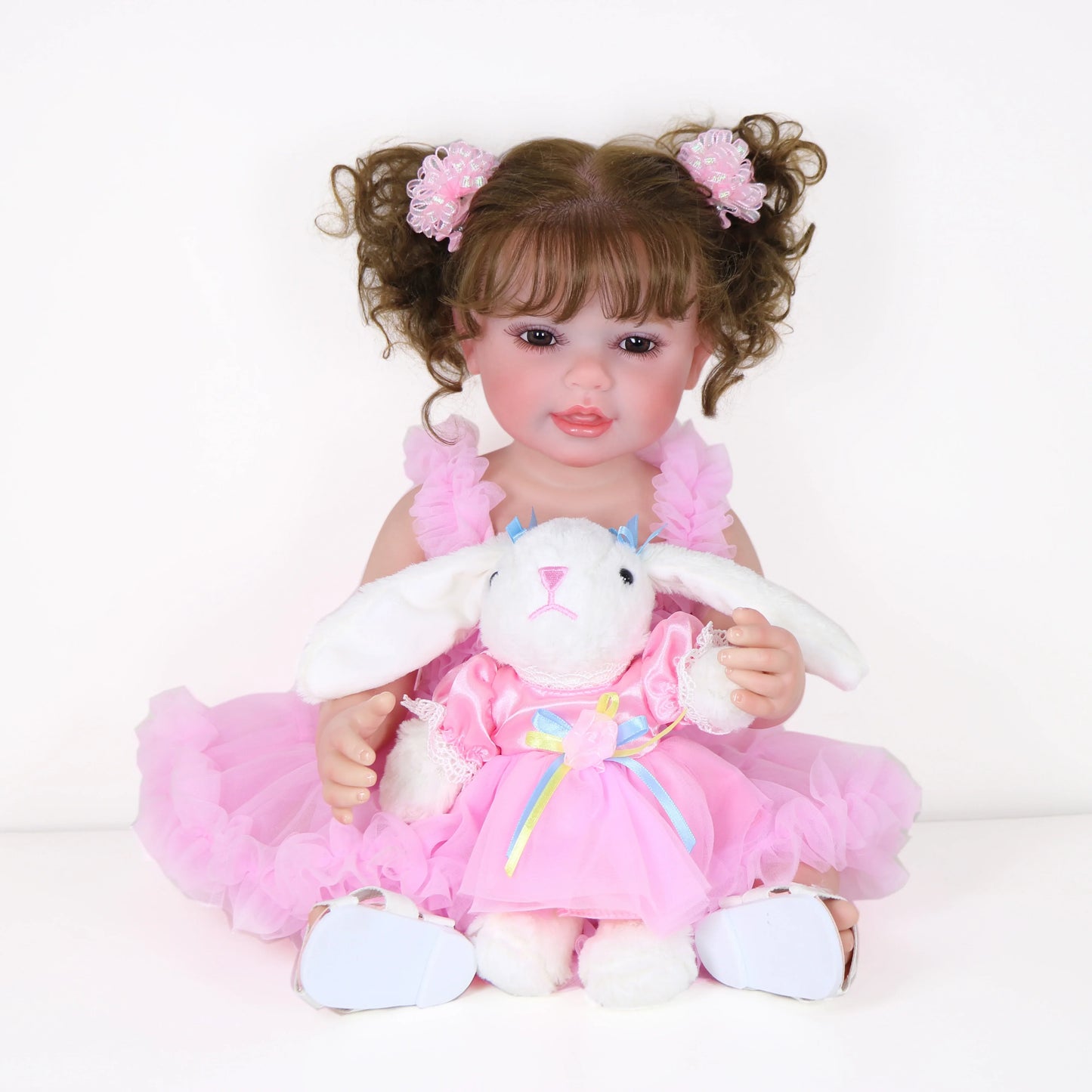 Happy Dance Reborn Toddler Doll – 22-Inch Lifelike Companion with Plush Bunny