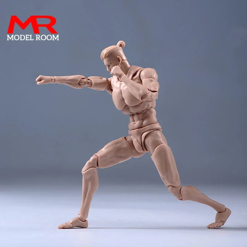 Third Part 1/12 Scale Super Flexible Male Joint Body 16.5cm Soldier Muscle Strong Articulated Action Figure Body Doll