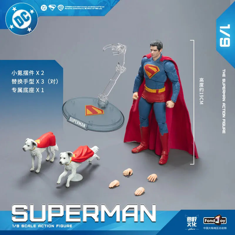 2025 Original Fondjoy David Corenswet Superman Action Figure 1/9 New SupermanFigure PVC Joint Movable Kid Toy Boy Gift