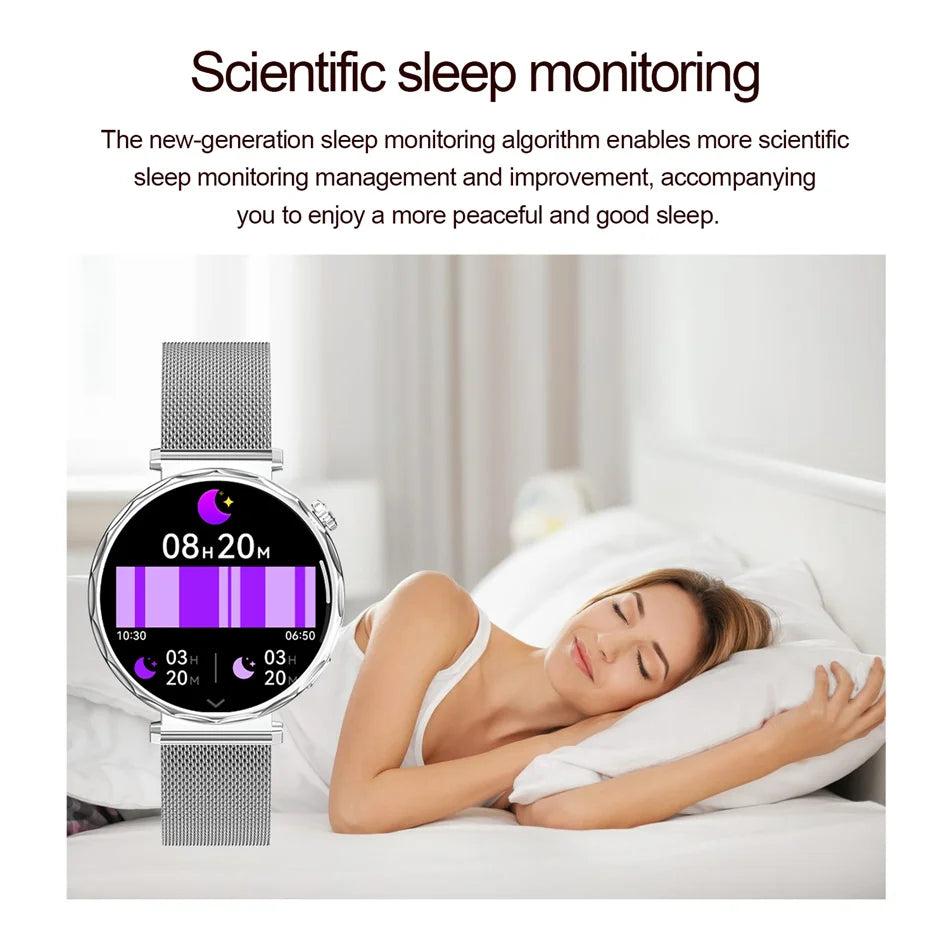Fashion Women's Smart Watch AMOLED HD Screen Health Monitoring GPS Sports Track Watch Bluetooth Call Smartwatch Android IOS