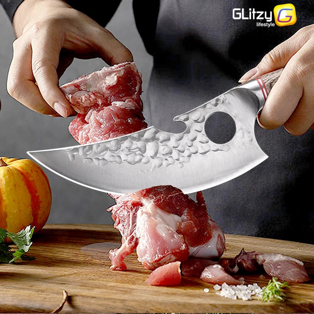 Kitchen Knife Stainless Steel Japanese Chef Knife Full Tang Forged Cleaver Butcher Knife