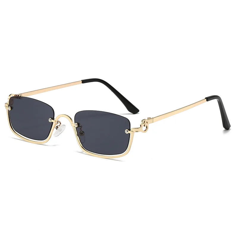 Women's Sunglasses Luxury Brand Metal Half Frame Sunglasses