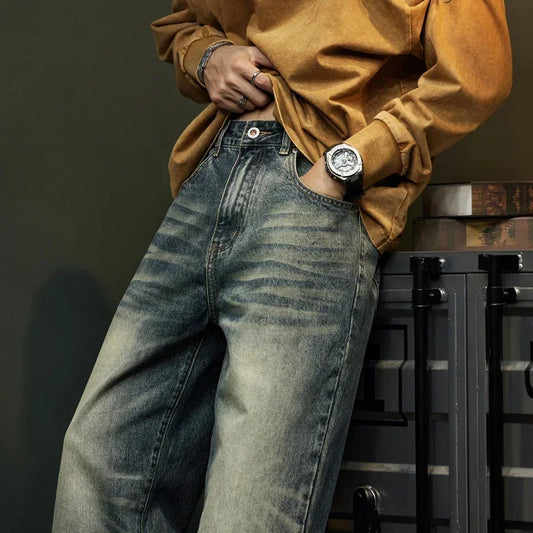 Baggy Jeans Men Wide Leg Pants Casual Oversize Jeans For Men Clothing