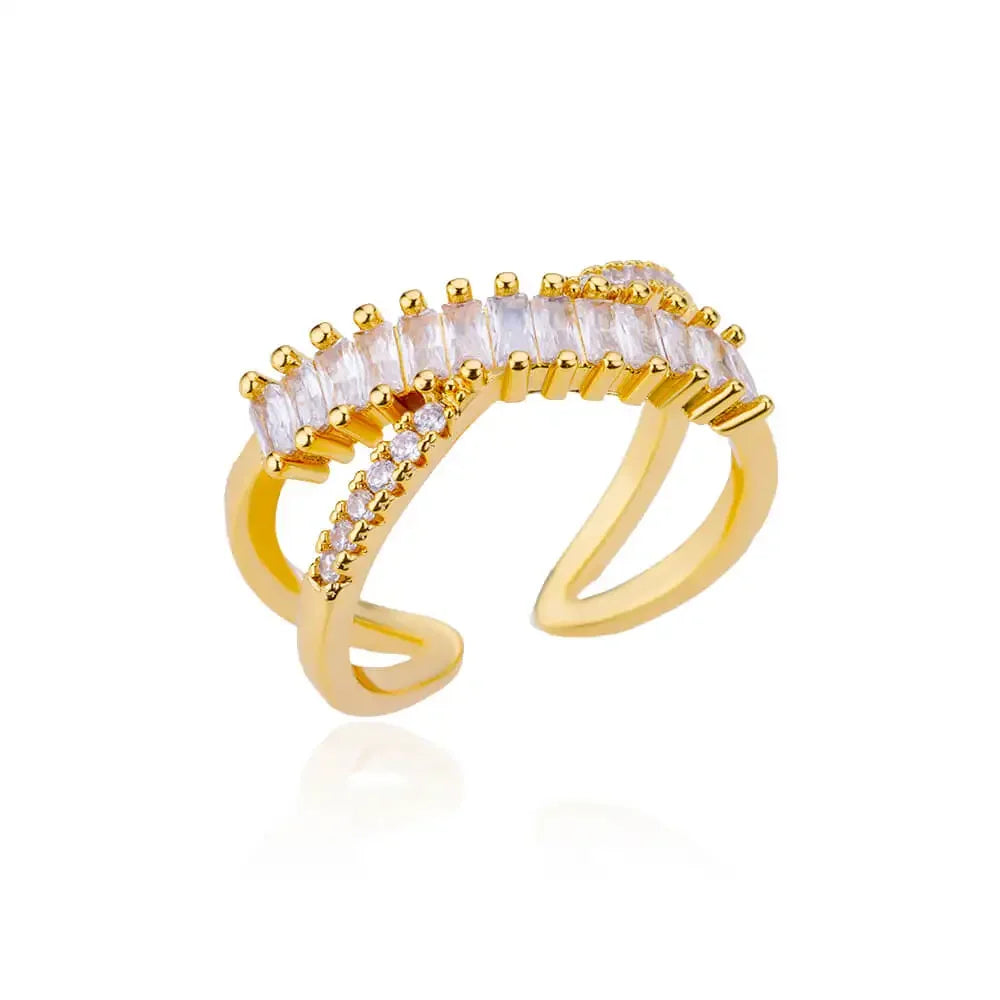 Wedding Rings For Women Gold Color Open Finger Ring Party Jewelry