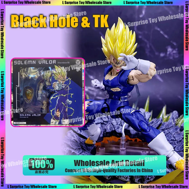Black Hole TK Custom Dragon Ball Z Super Saiyan SSJ Majin Vegeta Battle Damage Full Power Anime Action Figures Models Gifts Toys