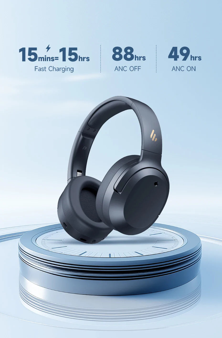 Edifier W820NB Plus(2025 Ver.) ANC Wireless Headphone Bluetooth 6.1 Over-ear Headset -49dB Noise Canelling Earphone Hi-Res Audio