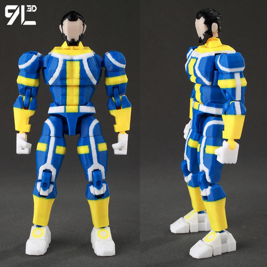 9L3D Lucky13 Invincible IMMORTAL Action Figure Dummy13 BlueYellow Suit T13 Multi-Jointed 3D Printed Collectible Toys Titan13