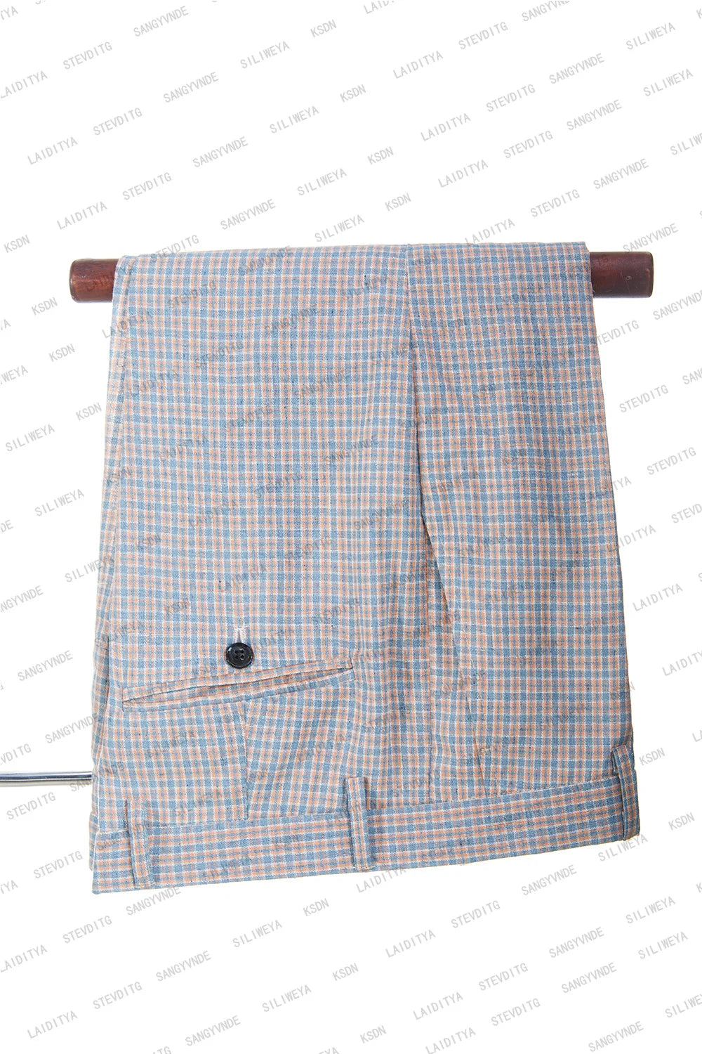 Prom Suits for Men: Men Linen Suits Formal Business Orange Blue Retro Classic Plaid