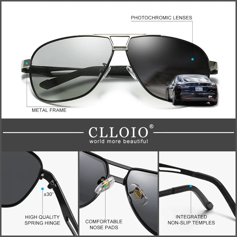 Sunglasses Men Change Color Sun Glasses Chameleon Anti-glare Driving