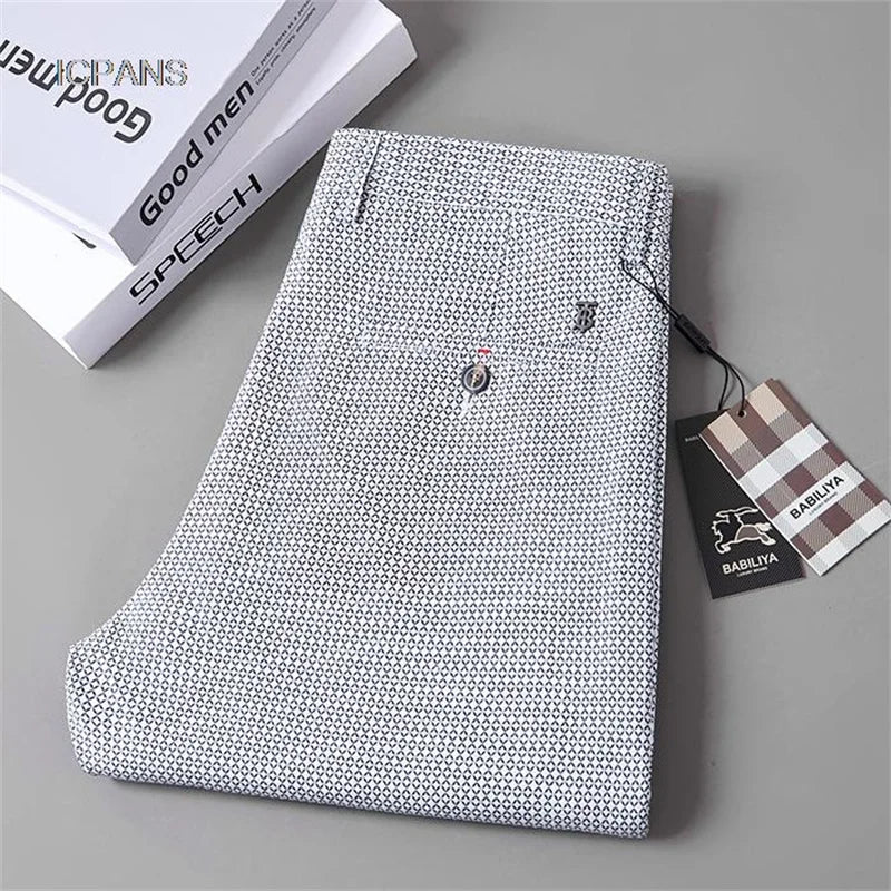 Summer Formal Plaid Suit Pants For Man Casual Pants Men  Korean Fashion Clothing