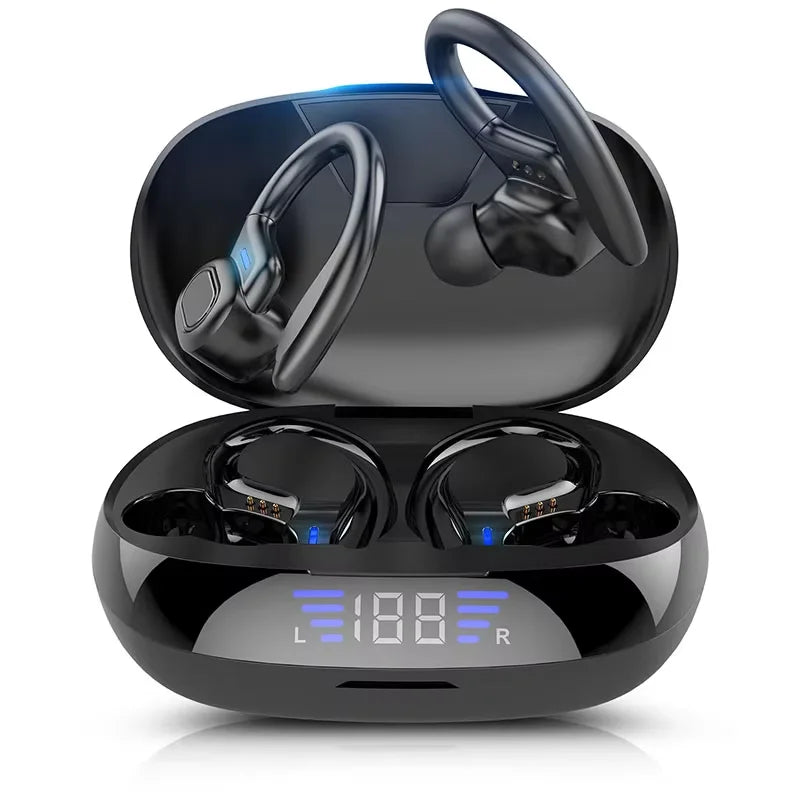 HOMEFISH SP16 Ear Hanging Sports Running Bluetooth Earphones with Long Battery Life Digital Display Noise Reduction  Earphones