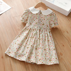 Little maven Baby Girls Floral Dress Summer Pretty Short Sleeves Frocks