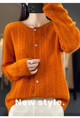 Wool Cardigan Womens Clothing O-neck Sweater Mujer Long Sleeve Tops Knitwears