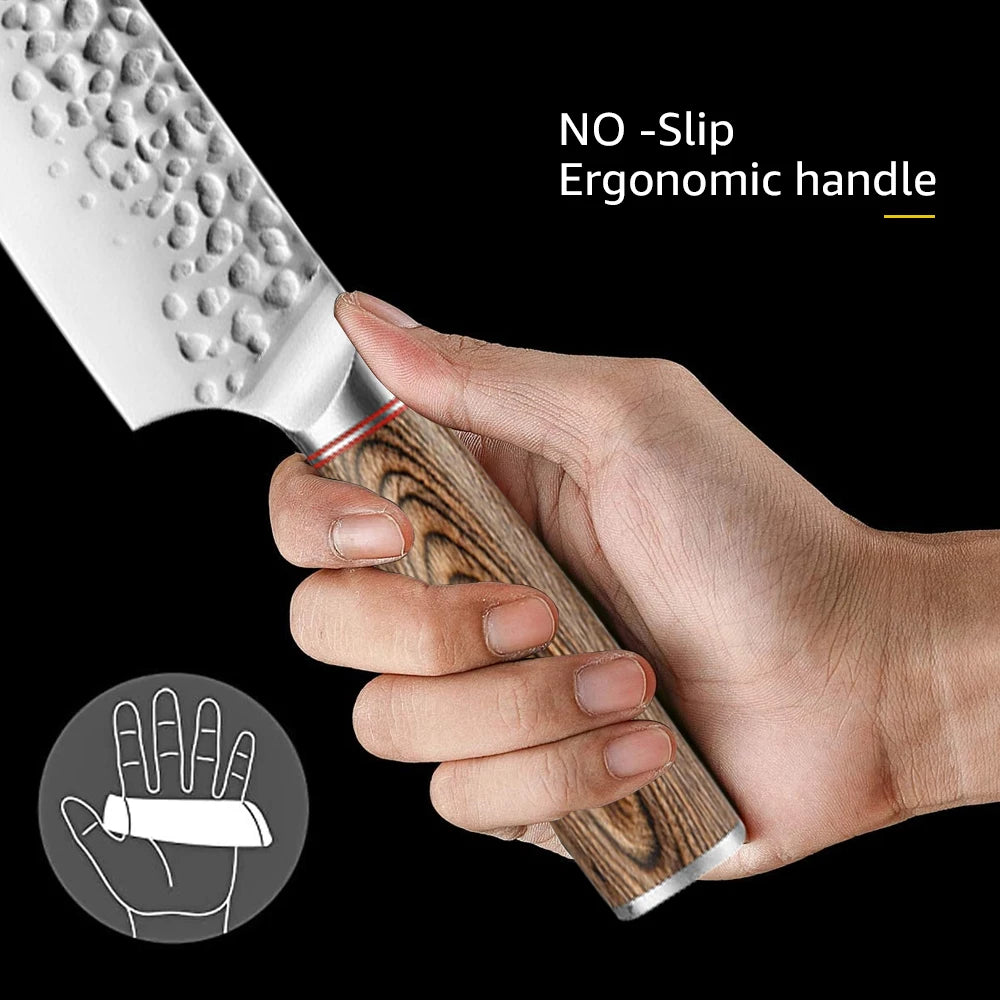 Kitchen Knife Stainless Steel Japanese Chef Knife Full Tang Forged Cleaver Butcher Knife