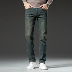 Early Autumn Brand Stretch Men Jeans Retro Slim Denim Trousers Fashion Casual Straight