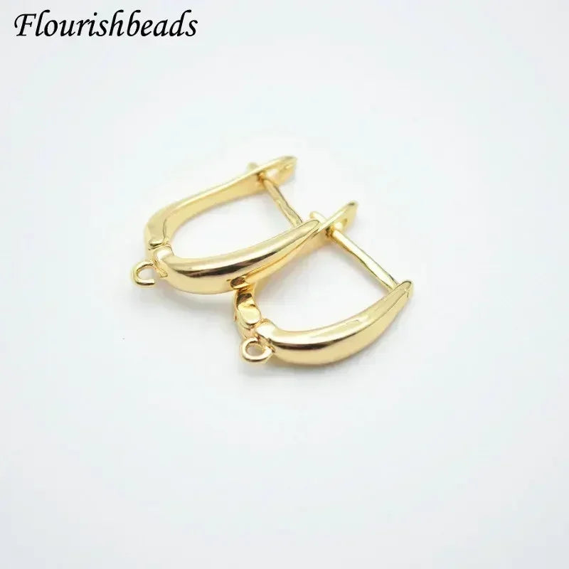 Nickle Free Anti-rust Real Gold Plating Metal Earring Hooks Women Jewelry Making Components 30pieces