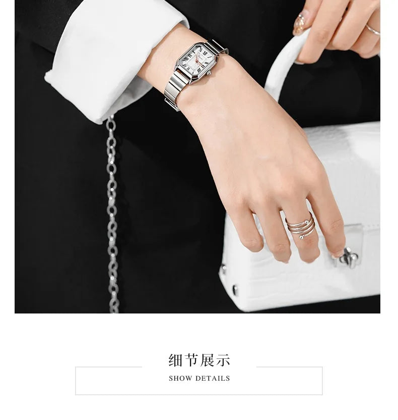 Dropshipping Luxury Women Quartz Watch Casual Fashion  Stainless Steel Strap Wristwatch Relojes Para Mujer Ladies Gifts