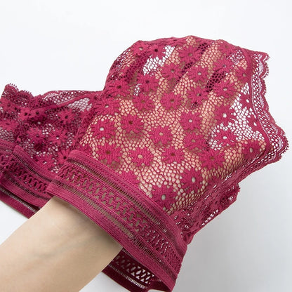 Women Lace Lingerie Sets Female No Steel Ring Bra Backless Underwear