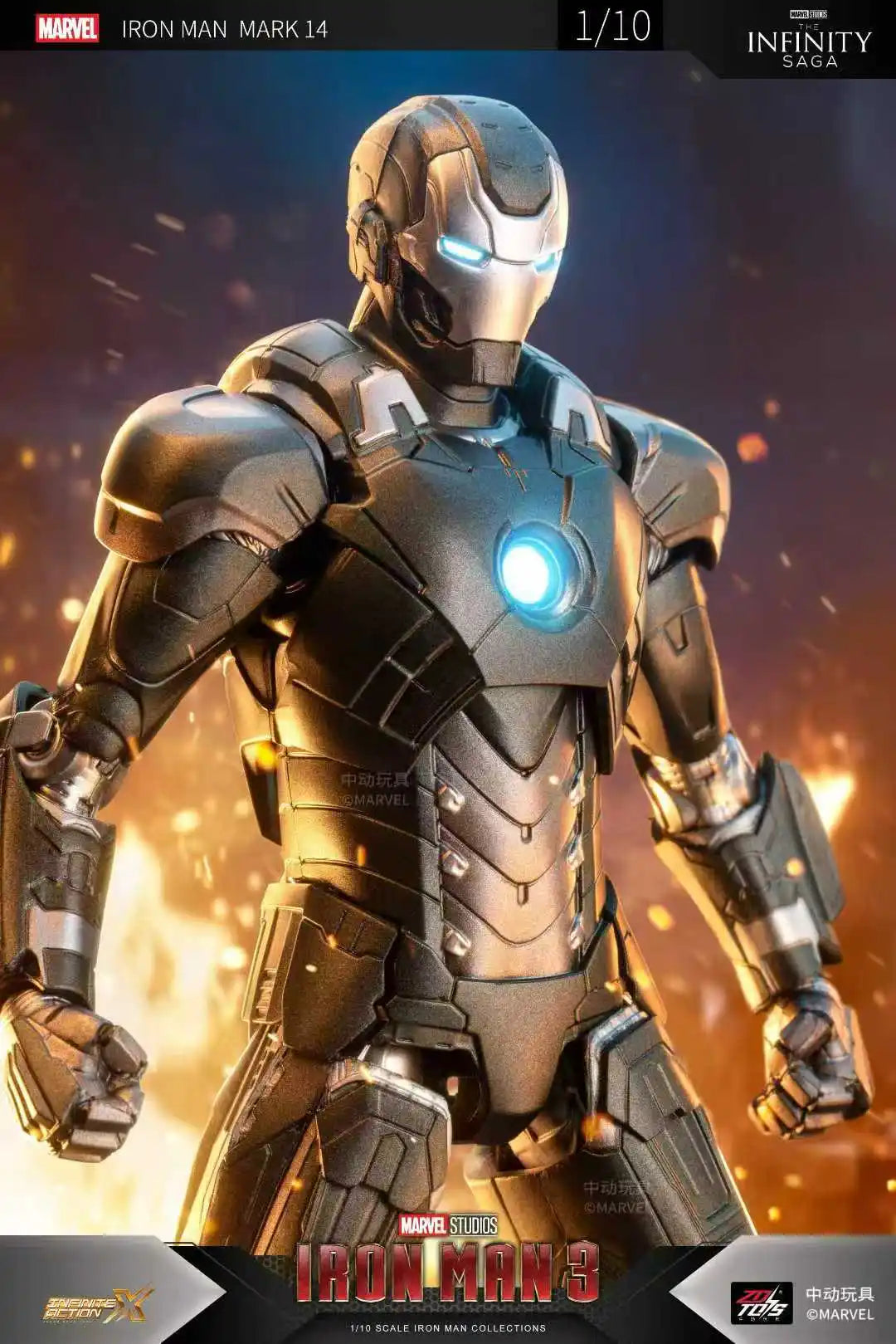 Original ZD Toys Iron Man Tony Stark MK9 MK14 MK12 MK27 MK15 MK35 MK22 MK40 Hammerhead Action Figure Anime Collect Model Gifts