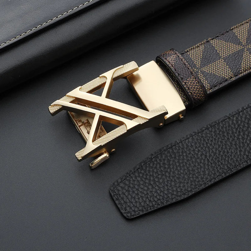 Cowhide and leather men's belt, fashionable casual luxury brand jeans belt, multifunctional design men's belt