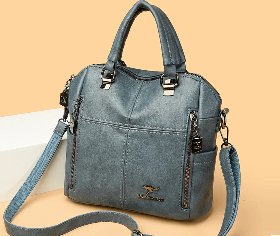 Hot Sale High Quality Leather Backpack Women Shoulder Bags Multifunction Travel Backpack School Bags for Girls Bagpack Mochila
