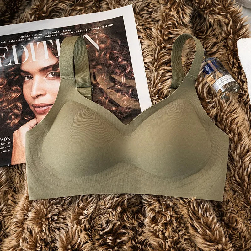 Seamless Bra Women Comfort Padded Bras Wireless Glossy Underwear