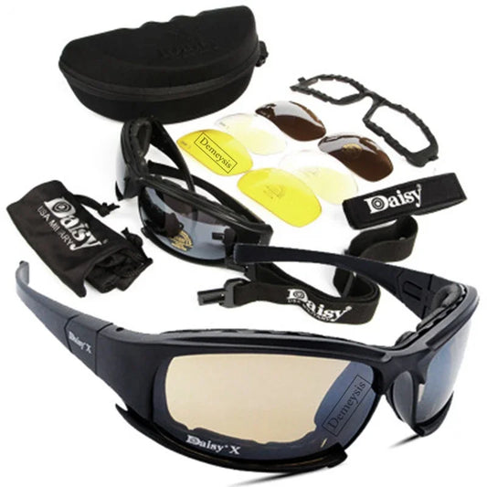 Glasses Outdoor Sport Goggles Sunglasses with 4 Lens
