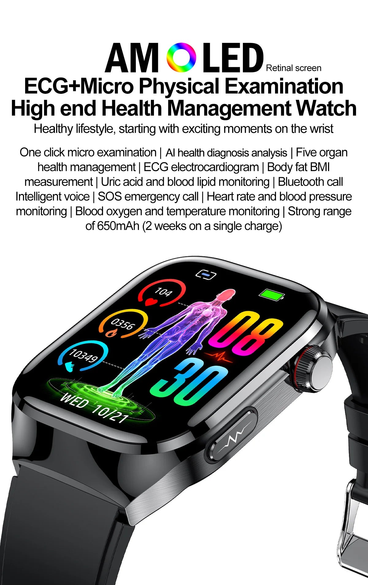 2025 New Women Smart Watch with BMI measurement Menstrual Cycle ECG Heart Rate Blood Oxygen Sleep Fitness Tracker Smart bracelet
