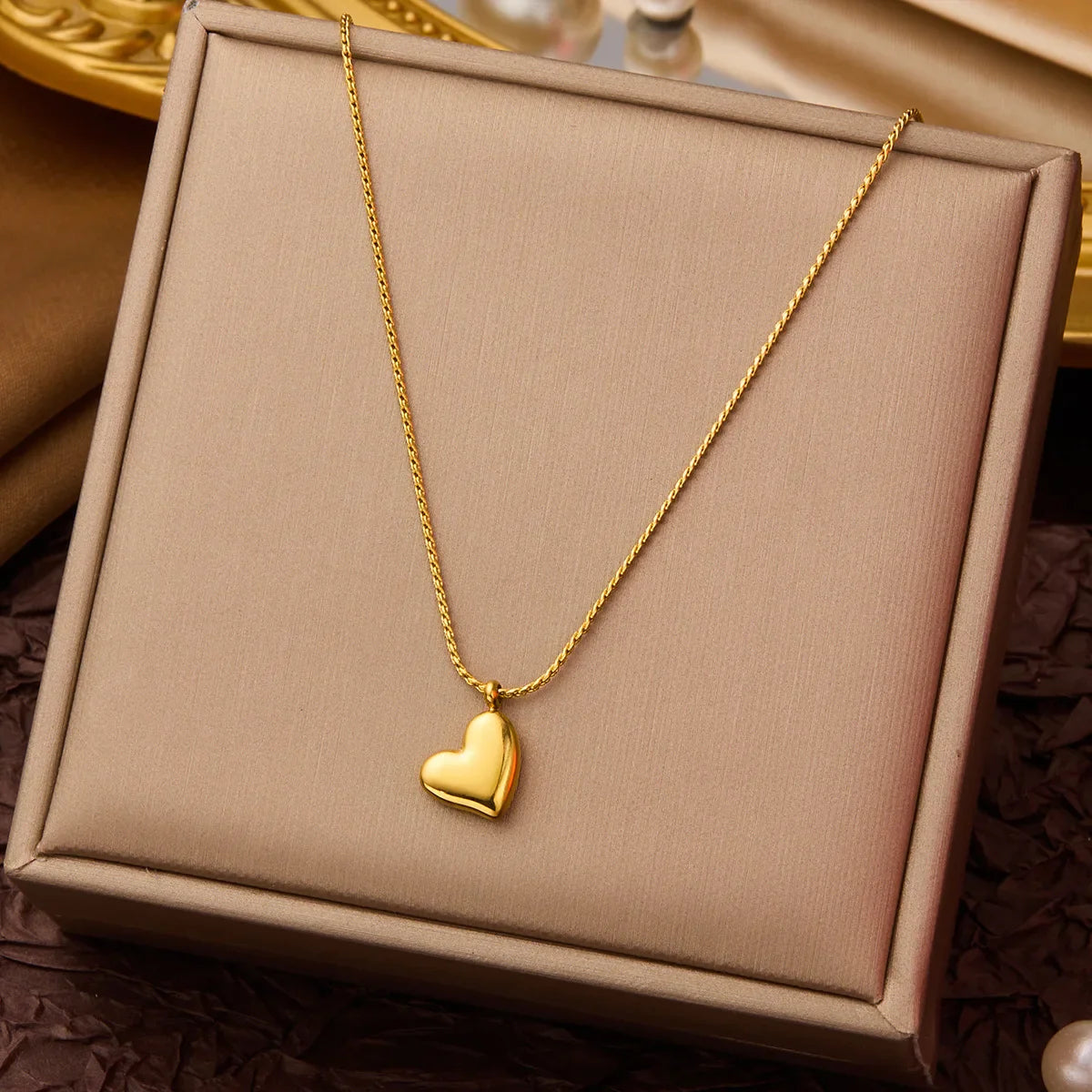 DIEYURO 316L Stainless Steel Simple Heart Love Circular Tassel Necklace Lady Trend Fashion Clavicle Chain Jewelry Glamorous Gift