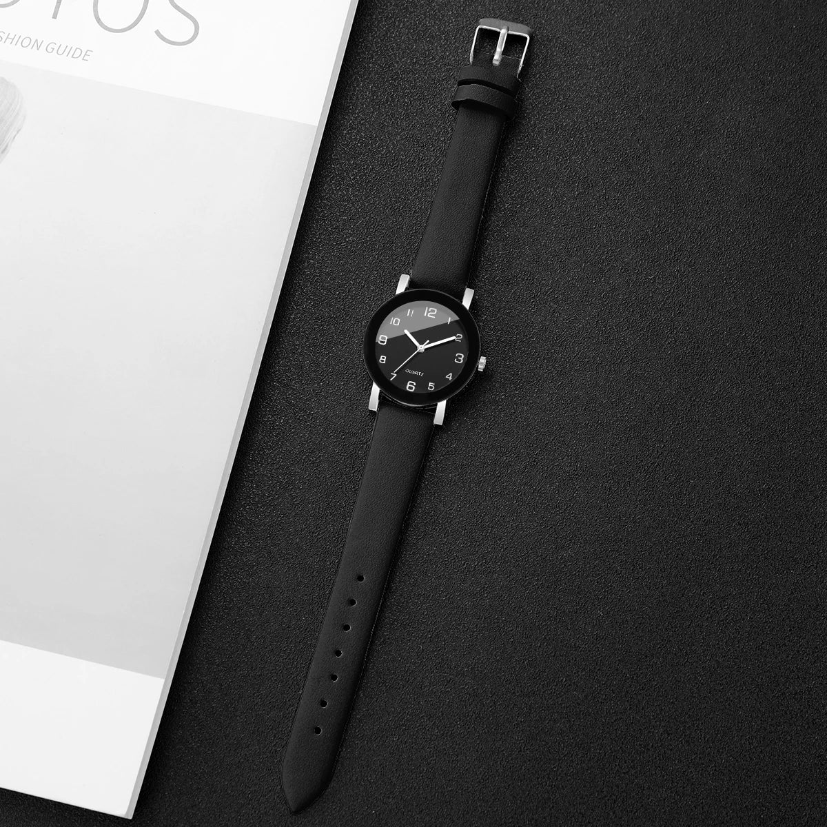 1/2PCS Fashion Couple's Watches Leather Strap Wristwatch Men Women Casual Arabic Dial Quartz Watches (Without Box)