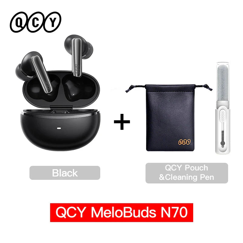QCY HT18 MeloBuds N70 Wireless Earbuds Bluetooth 6.0 Hi-Res LDAC Earphones Adaptive ANC Dual-driver Headsets in-Ear Detection