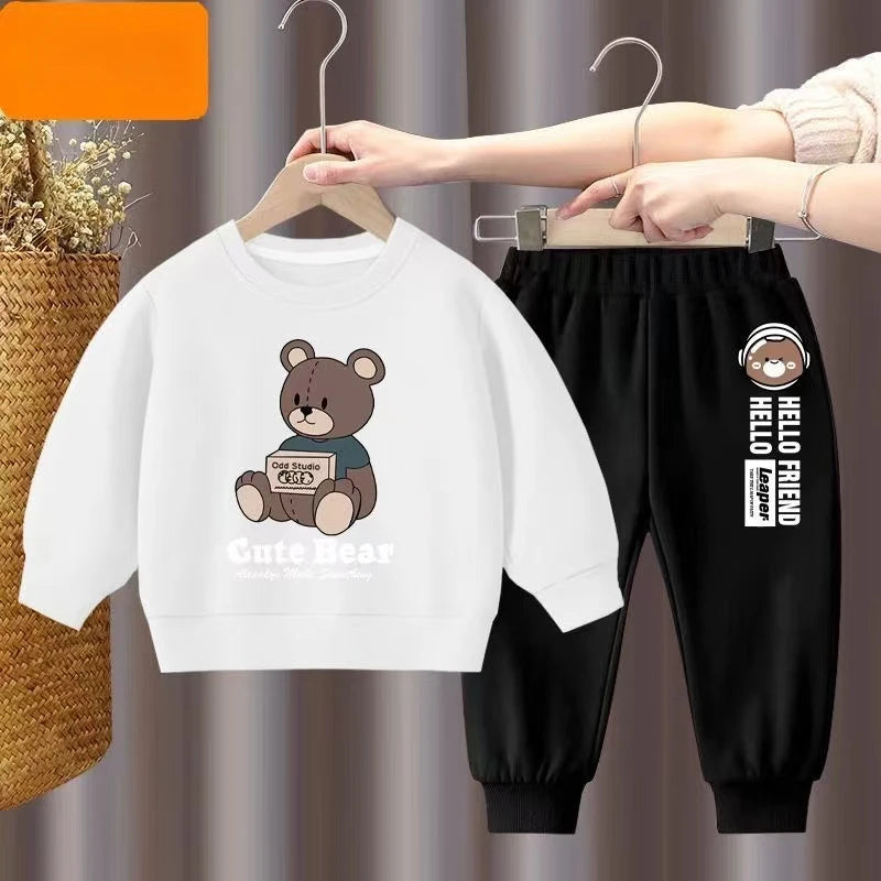 Autumn Baby Boy Clothes Set Kid Astronaut Printed Sweatshirts Pullover Top And Pants 2pcs Suit Children Girls Fashion Tracksuits
