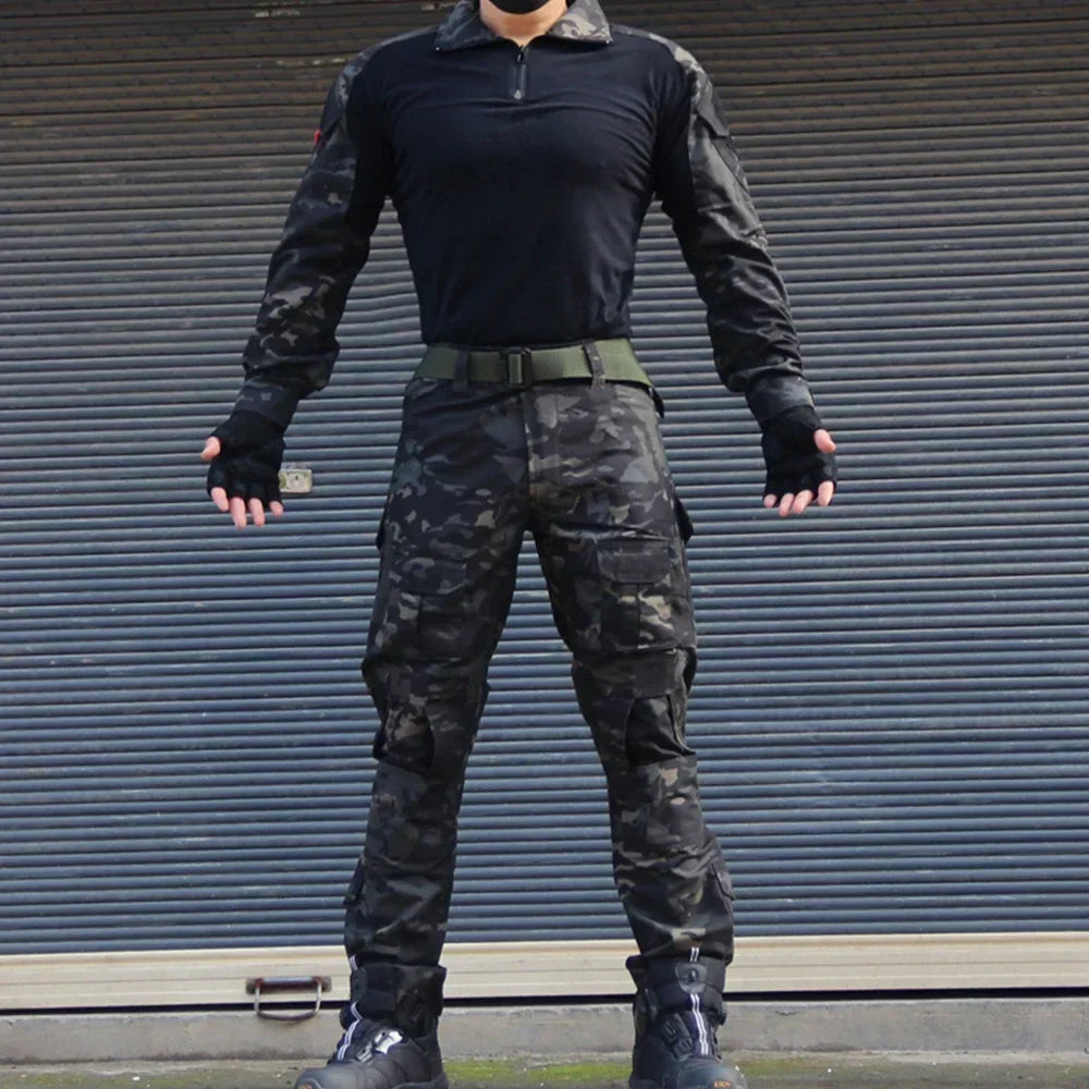 Camo Tactical Uniform Airsoft Ripstop Suit Multi Pocket Suits Hunting Pants Men Trainning Shirts Airsoft Paintball Clothes Sets