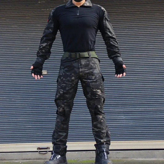 Camo Tactical Uniform Airsoft Ripstop Suit Multi Pocket Suits Hunting Pants Men Trainning Shirts Airsoft Paintball Clothes Sets