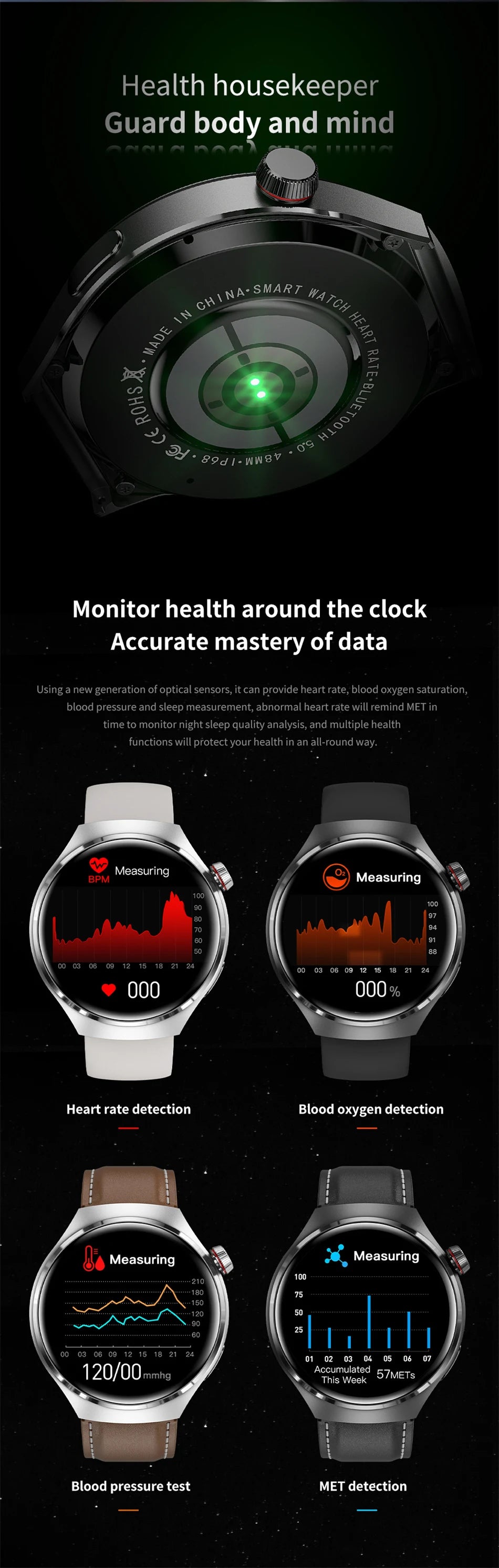 2025 New Watch 4 Pro GPS NFC Smart Watch Men 360*360 AMOLED Screen Heart Rate Bluetooth Call Waterproof Sports Man Smartwatch
