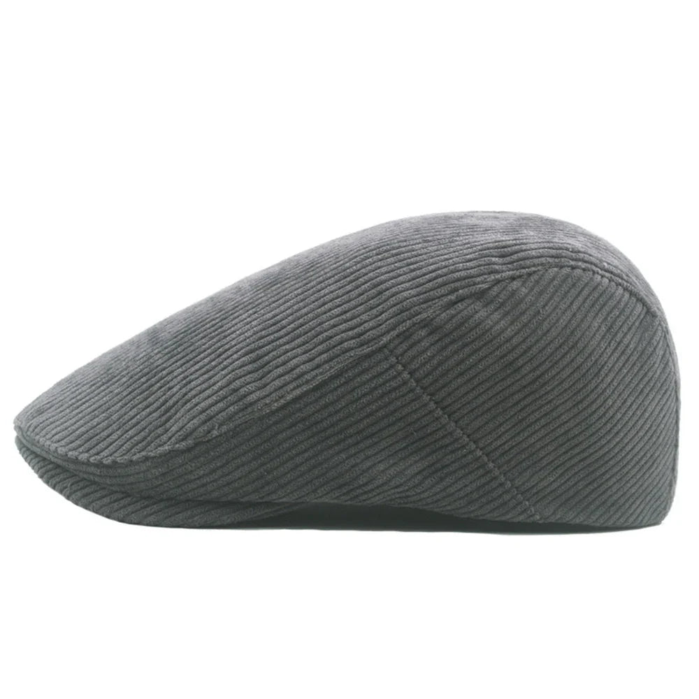 Corduroy Men Hats For Male Retro Berets Seasons Casual Flat Cap Fashion Dad Hats Unisex Bonnet Gorros Hombre Retro Artist Hat