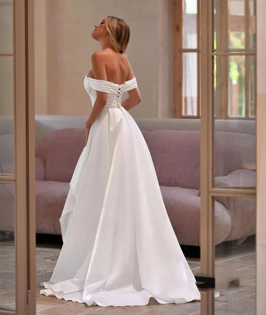 White Bridesmaid Dresses: Wedding Dresses Side Slit Mermaid Prom Dresses