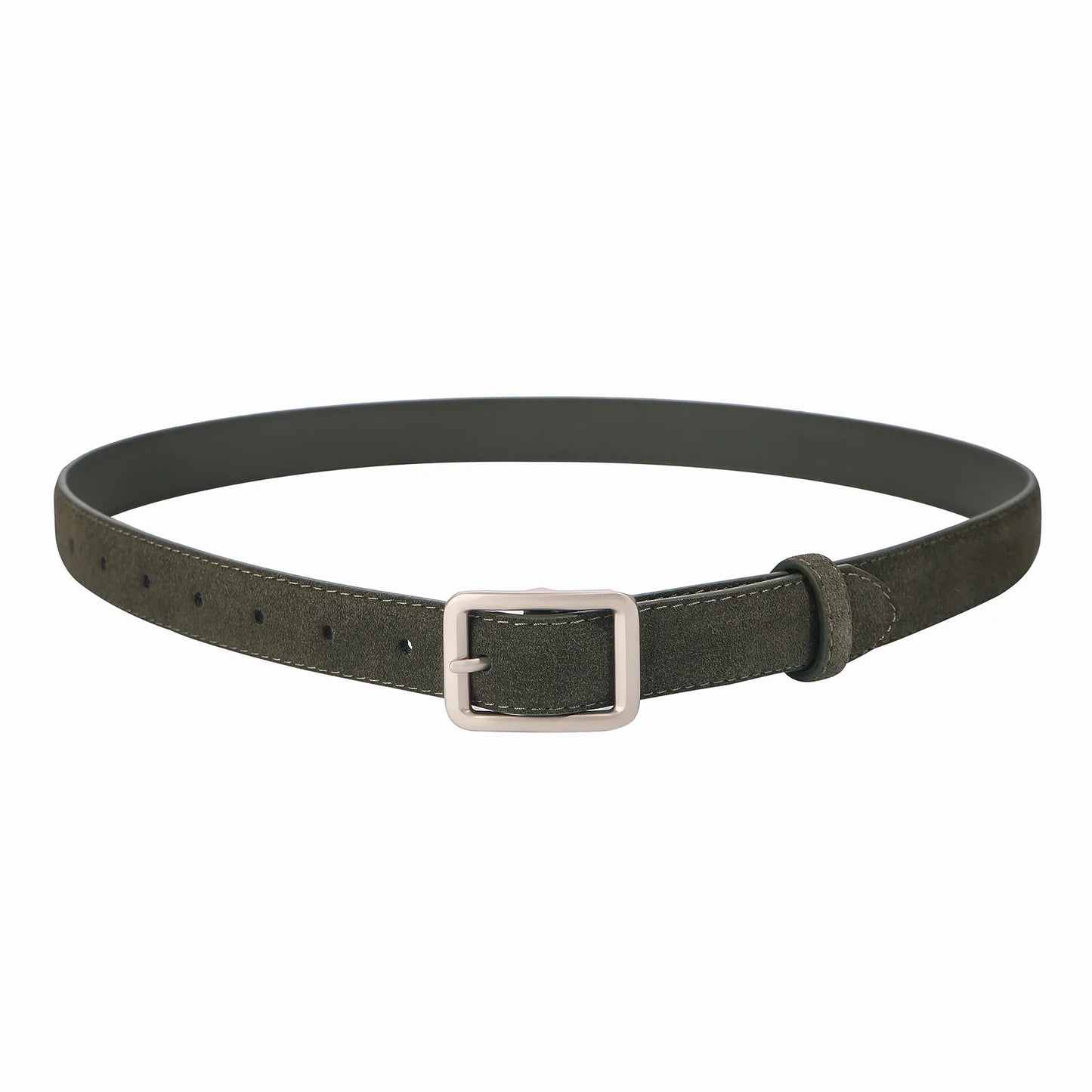 Fashion Suede Cowhide Women‘s Belts Genuine Leather 2.8cm Wide Belt Metal Buckle Women Belt Matched Dress Jeans Skinny Girdle