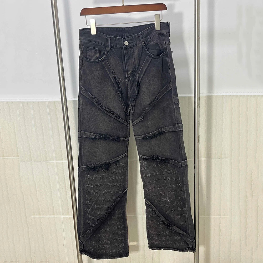 Men's Jeans High Street Male Denim Trousers Niche Design