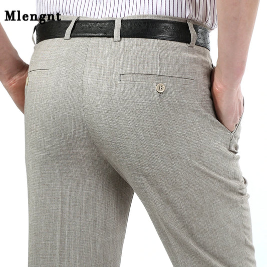 Summer Comfortable Business Linen Pants Mens High Quality Casual Trousers Straight