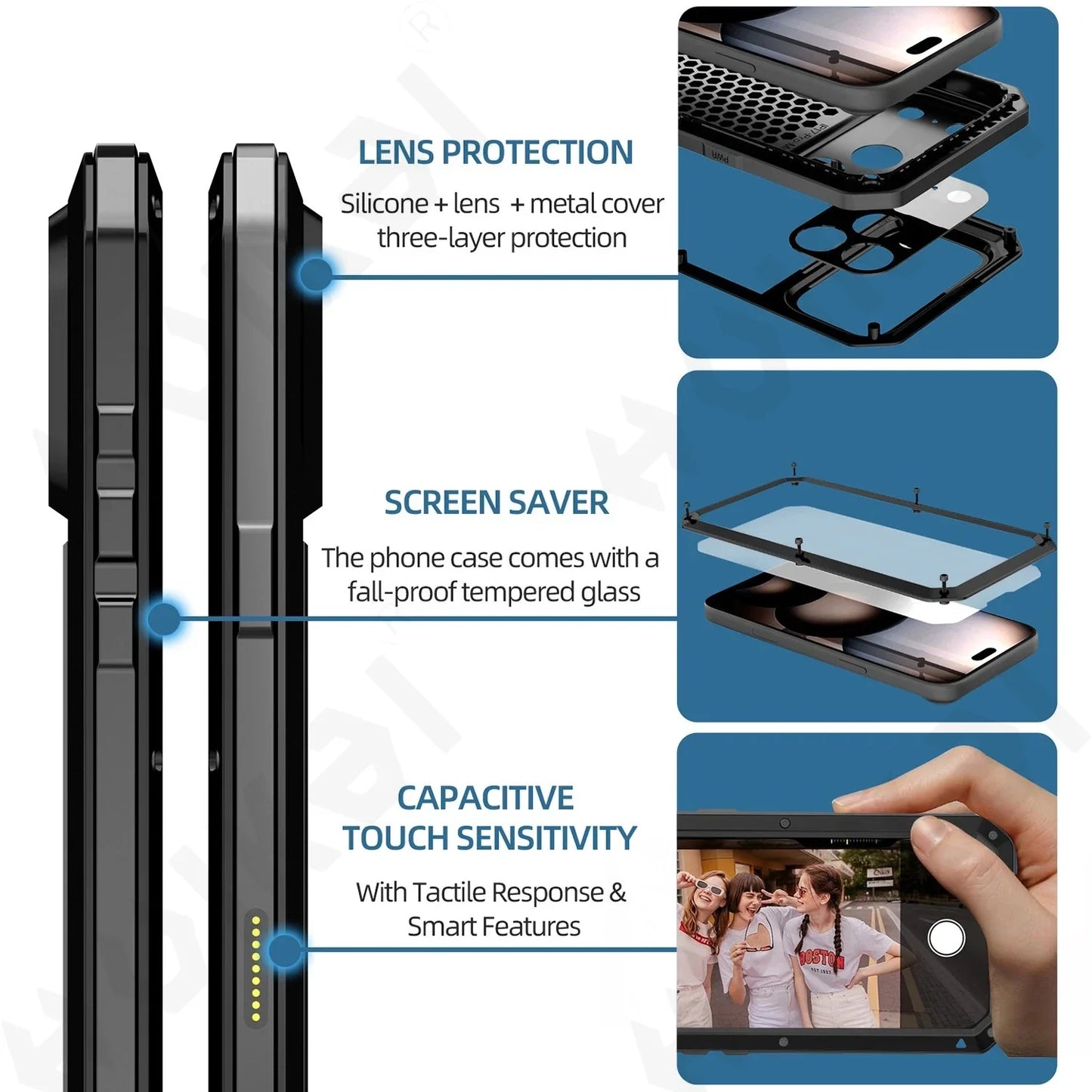 Case For iPhone 17 16 15 14 13 12 11 Pro Max XS XR 8 Plus SE Metal Heavy Duty 360 Full Body Shockproof Armour Protective Cover