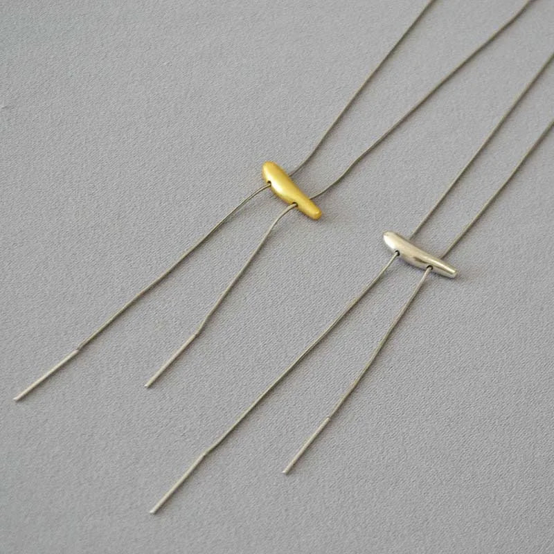 Fashion Metal Long Pull Necklaces for Women Luxury Elegant Silver Color Matte Snake Bone Chain Necklace Jewelry Accessories Gift