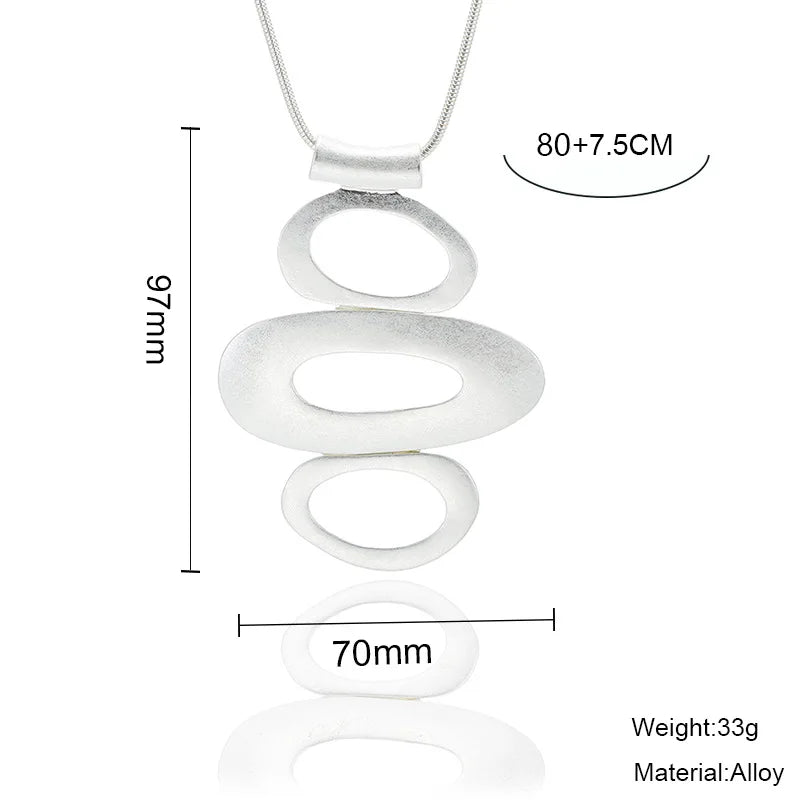 Long Necklace Vintage Geometric Sweater Goth Pendant Korean Fashion Pendants