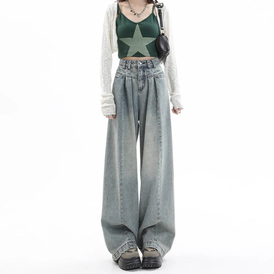 Women Streetwear Vintage Jeans Denim Pant Korean Fashion Baggy Jeans