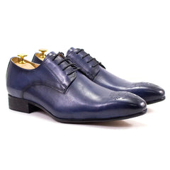 Classic Business Shoes Men Oxford Derby Genuine Leather Pointed Toe Fashion