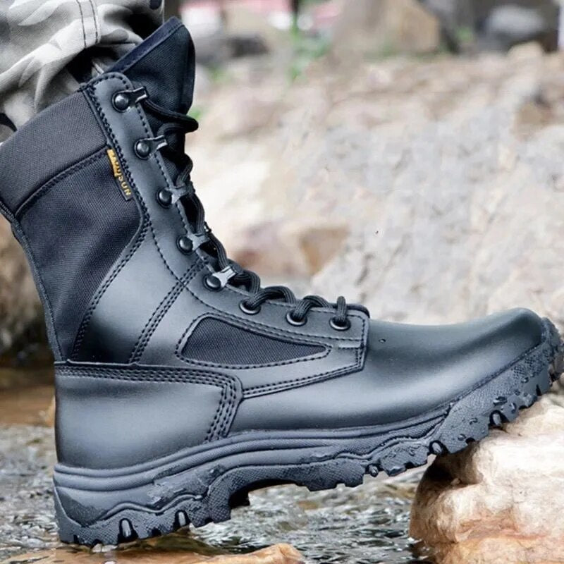 Men Black Boots Military Army Combat Tactical Special Force Boot Outdoor Hiking Boots